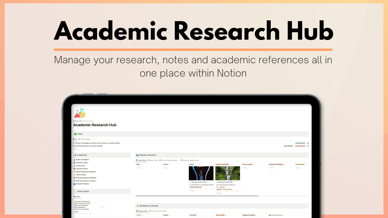 Academic Research Hub template preview