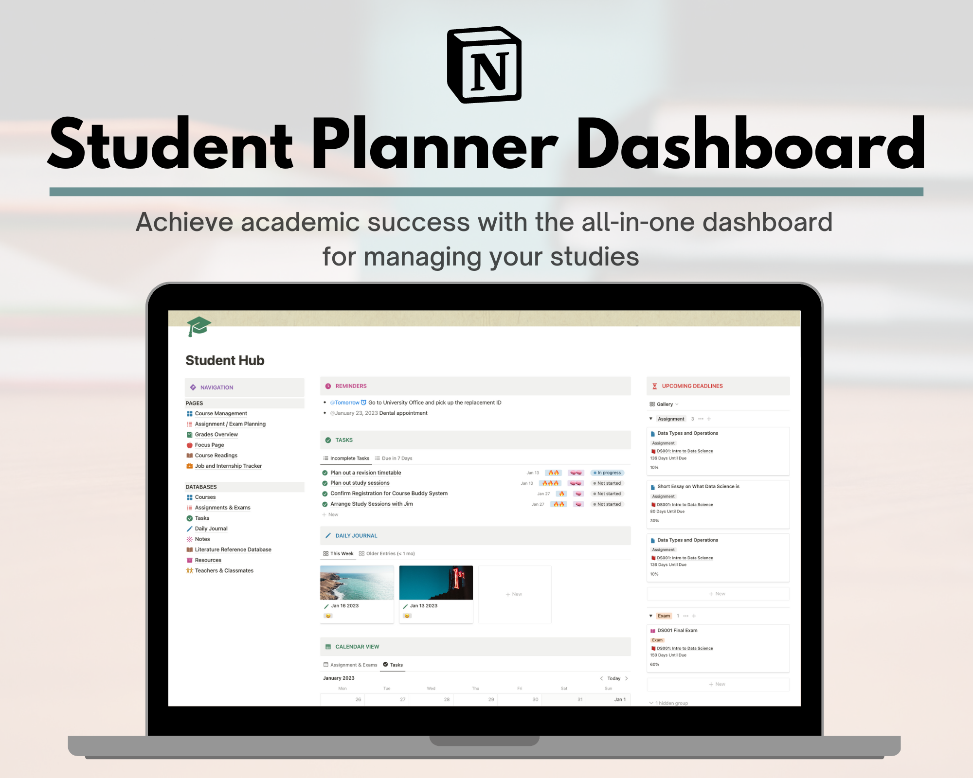 Student Planner Hub template preview